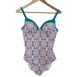 Boden Multi Color Pattern One Piece Bathing Suit Size 36B